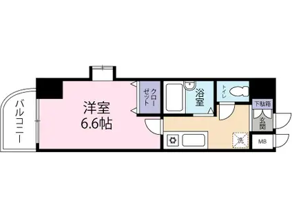 シヨン北九大前(1K/8階)の間取り写真