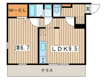 ハーミットクラブハウス トゥギャザー三ツ境(1LDK/1階)の間取り写真