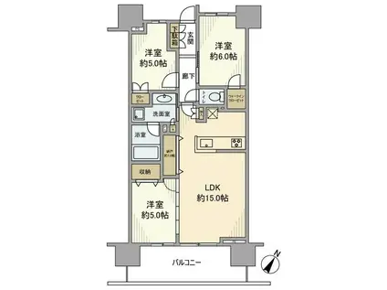 プラウド瑞江(3LDK/4階)の間取り写真