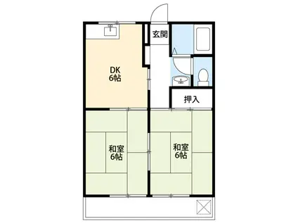 エクセル丸和(2DK/1階)の間取り写真