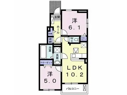 サンリットTF(2LDK/1階)の間取り写真