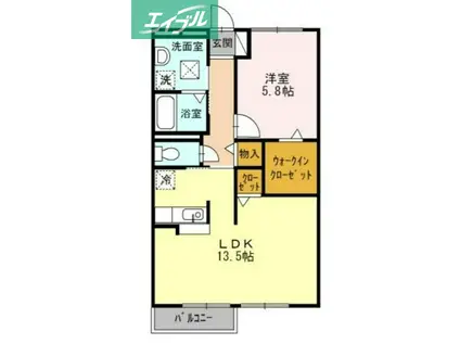 トリヴァンベール・鷹取(1LDK/3階)の間取り写真