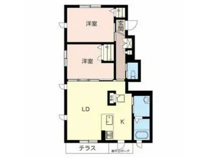 セントラヴィーヌ山手V(2LDK/1階)の間取り写真