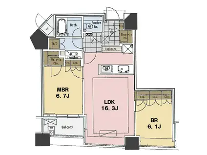 パークコート赤坂ザタワー(2LDK/7階)の間取り写真