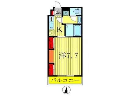 リブリ・カシオペアIII(1K/1階)の間取り写真