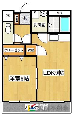 センタービレッジ本町(1LDK/2階)の間取り写真