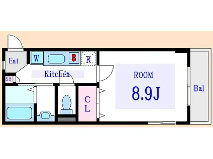 クレール根岸(1K/1階)の間取り写真