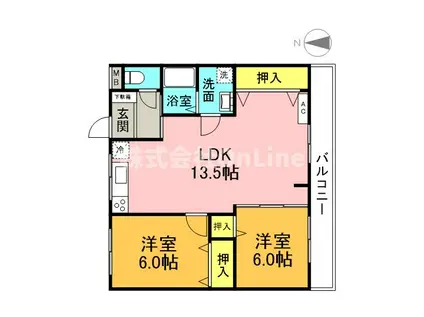 アヴィダシオンDO・Y(2LDK/4階)の間取り写真