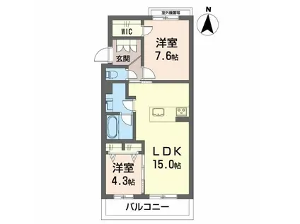 シャーメゾン蘇原村雨(2LDK/3階)の間取り写真