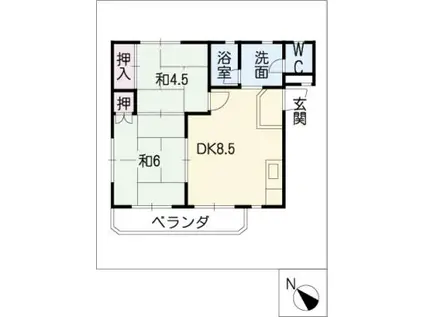 サザンクロス大東(2DK/3階)の間取り写真