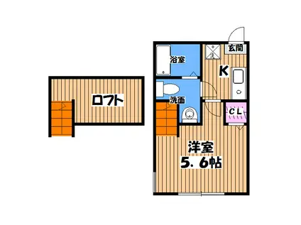 アイランドフラット(1K/1階)の間取り写真