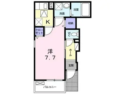 コモディ モンテIII(1K/1階)の間取り写真