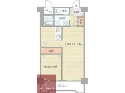 おおきに大阪天満サニーアパートメント(1LDK/8階)の間取り写真