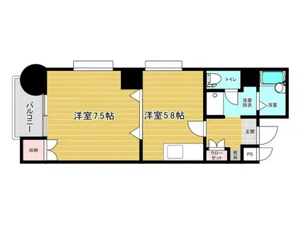 リファレンス北方II(1DK/9階)の間取り写真