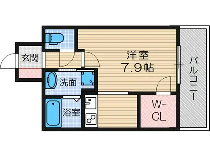 フェリーズ茨木(1K/6階)の間取り写真
