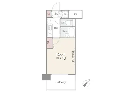 アルテーヌ新横浜(1K/10階)の間取り写真