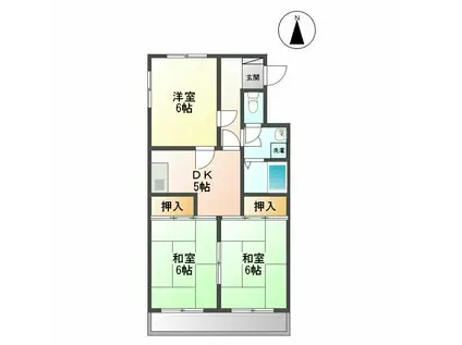 メゾン小林II(3DK/2階)の間取り写真