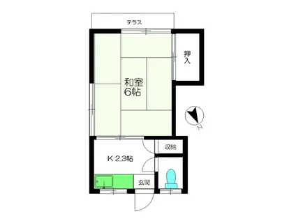 恵明荘(1K/1階)の間取り写真