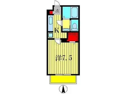 ラ・シーム(1K/1階)の間取り写真