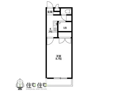 アンプルールブワS-STAGEII(1K/1階)の間取り写真