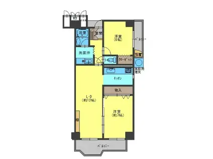 シティハイツ逆瀬川 アピア3(2LDK/4階)の間取り写真