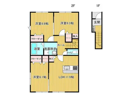DIA MOOR III(3LDK/2階)の間取り写真