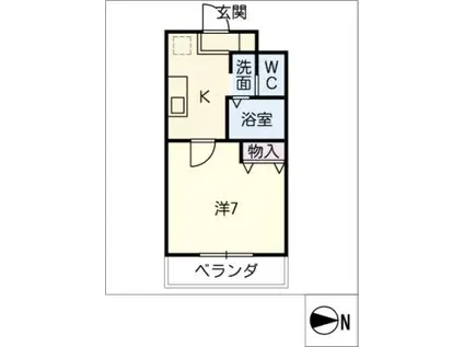 A-CITY柴田(1K/2階)の間取り写真