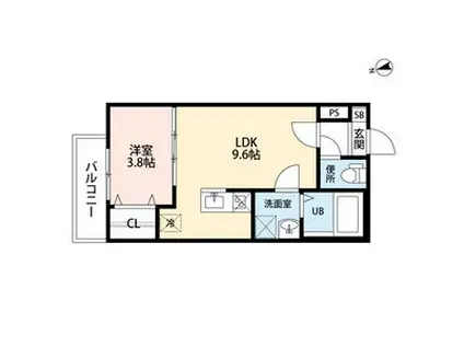RAFT ONE RIDEラフト ワン ライ(1LDK/3階)の間取り写真