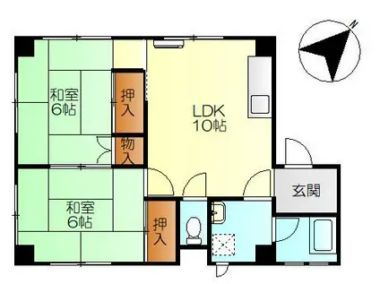 ハイツナイトウ(2LDK/2階)の間取り写真
