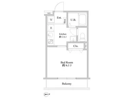 パストラル田端ポプラ(1K/1階)の間取り写真
