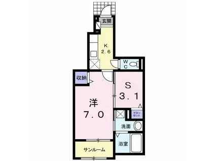 ブリーズ N(1SK/1階)の間取り写真