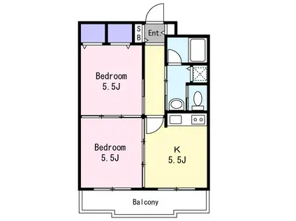 ランドハウスチクサステーション(2DK/8階)の間取り写真