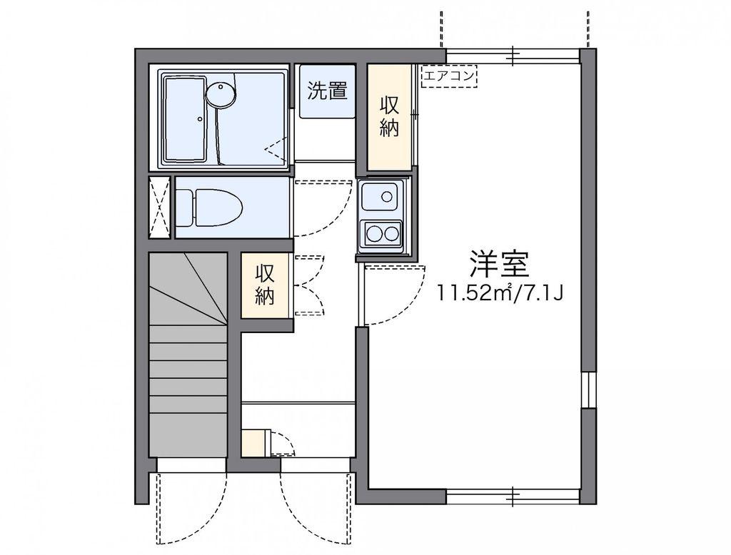 レオネクストKIKUSHI(1K/1階)の間取り写真