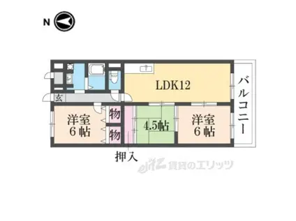 ビューテラス桂南(3LDK/5階)の間取り写真