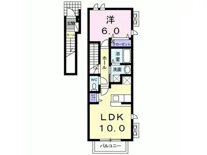 ピュア グレイス(1LDK/2階)の間取り写真