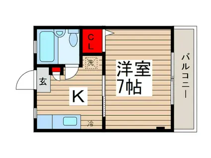 マンションHERO(1K/3階)の間取り写真