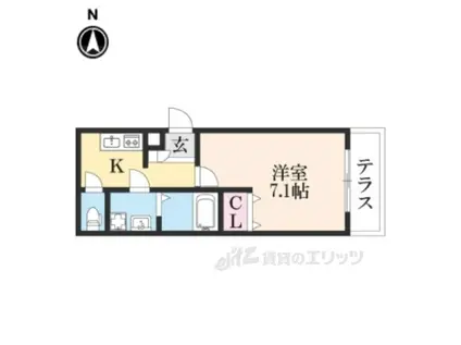 ジーメゾン新大宮(1K/2階)の間取り写真