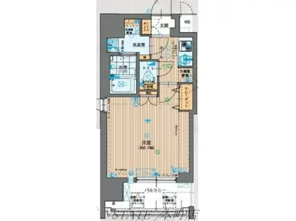 W-SYLE大阪谷町(1K/6階)の間取り写真