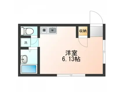 草薙アパート(ワンルーム/2階)の間取り写真