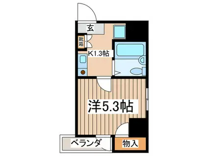 プライムシティ相模原(1K/3階)の間取り写真