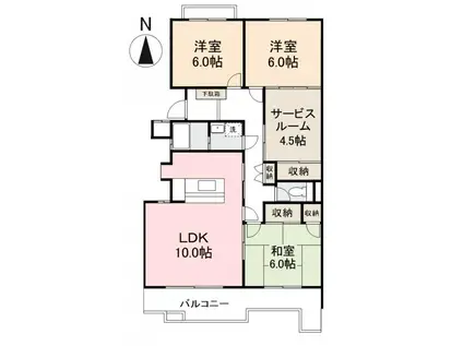 オリエントコート三条(3SLDK/1階)の間取り写真
