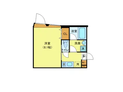 LEGALAND芝公園(1K/1階)の間取り写真