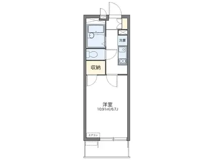 レオパレスソレアードII(1K/3階)の間取り写真