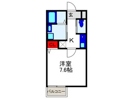 フィールド(1K/2階)の間取り写真