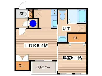 K´S COURT(1LDK/2階)の間取り写真