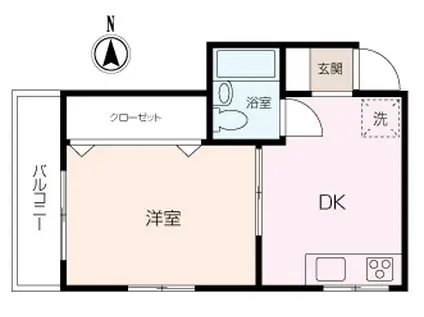 高梨ビル(1DK/3階)の間取り写真