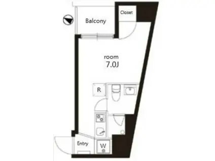 ＪＲ総武線 大久保駅(東京) 徒歩3分 12階建 築19年(ワンルーム/10階)の間取り写真