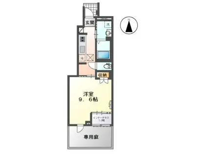 森本2丁目アパートII(1K/1階)の間取り写真