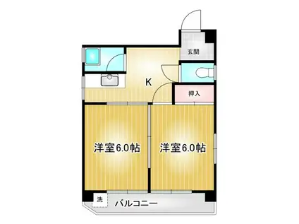 第69プロスパービル(2K/4階)の間取り写真