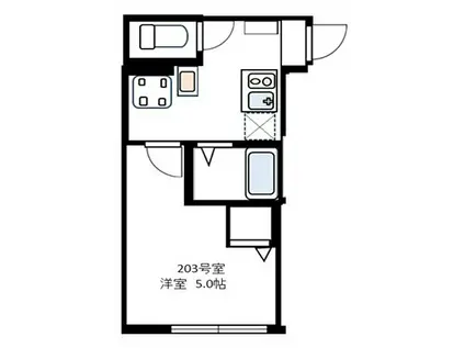 CASA 四葉 B(1K/2階)の間取り写真